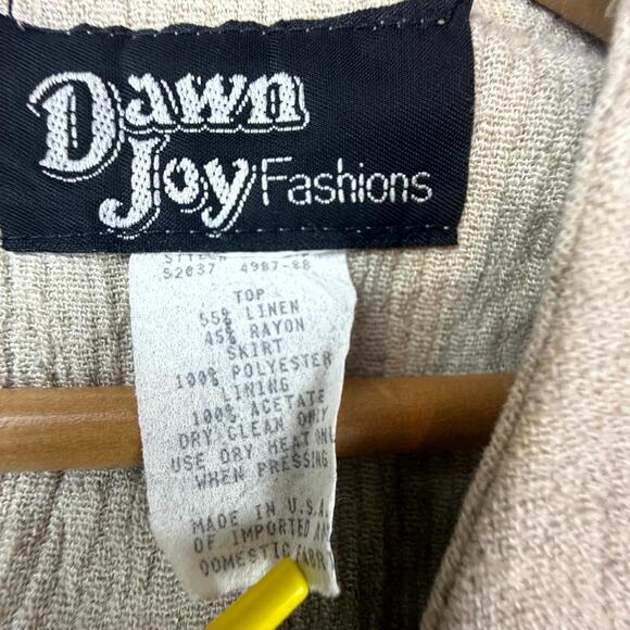 Vintage Dawn Joy Fashions Romper Womens Medium Leopard Linen 90s Earthy Chic - Picture 4 of 6